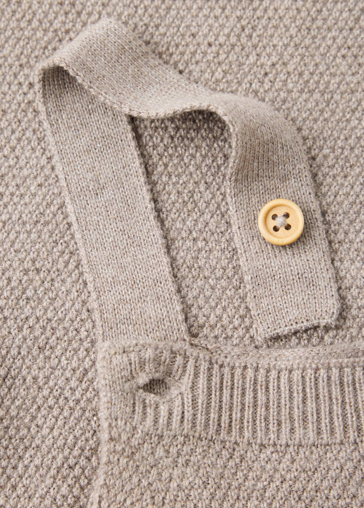 Long knitted dungarees — Medium Brown