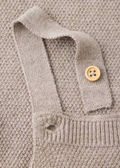 Long knitted dungarees — Medium Brown 2