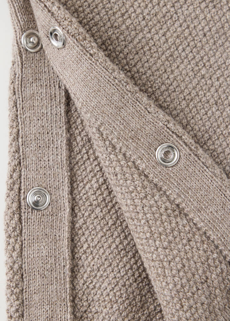 Long knitted dungarees — Medium Brown