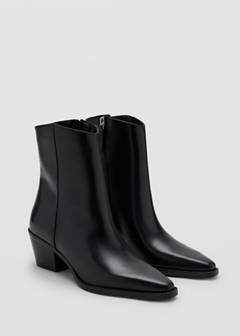 Distressed leather ankle boot — Black 2