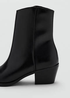 Distressed leather ankle boot — Black 3