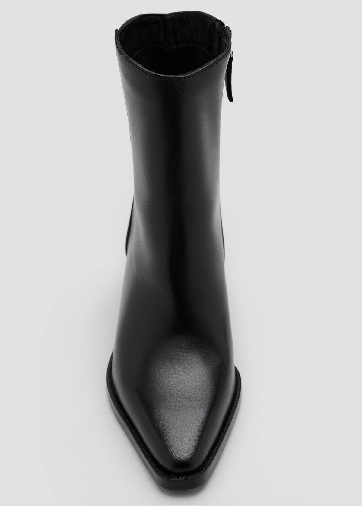 Distressed leather ankle boot — Black