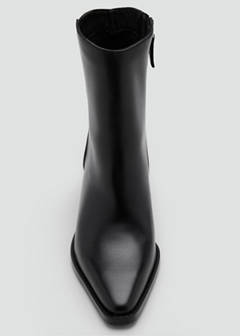 Distressed leather ankle boot — Black 4