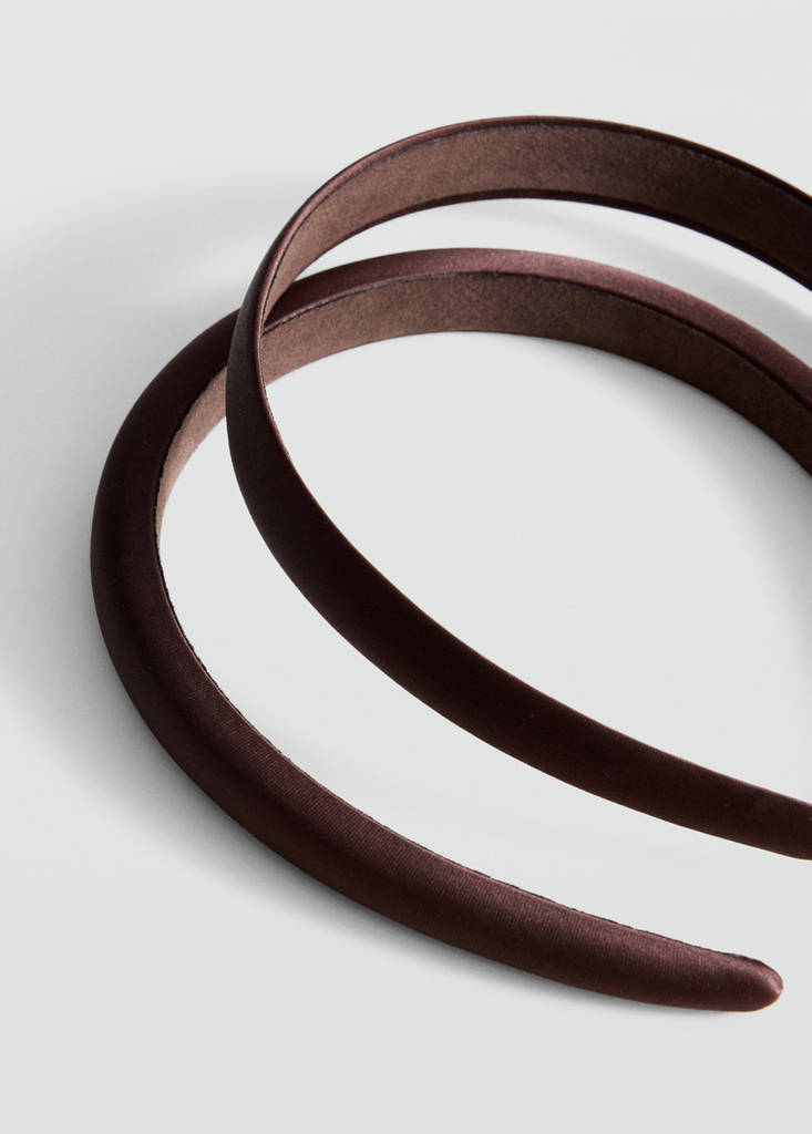 Set of 2 satin headbands — Chocolate