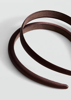 Set of 2 satin headbands — Chocolate 2