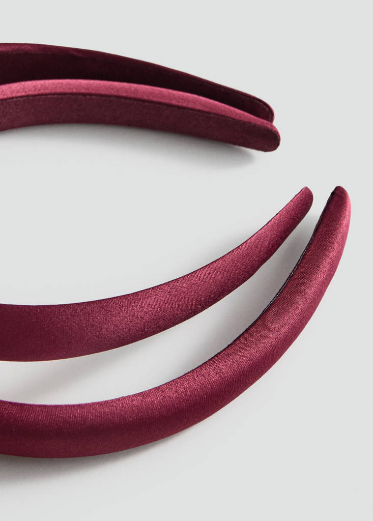 Set of 2 satin headbands — Maroon