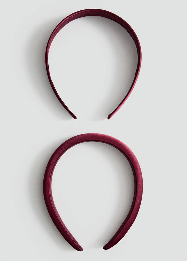 Set of 2 satin headbands — Maroon
