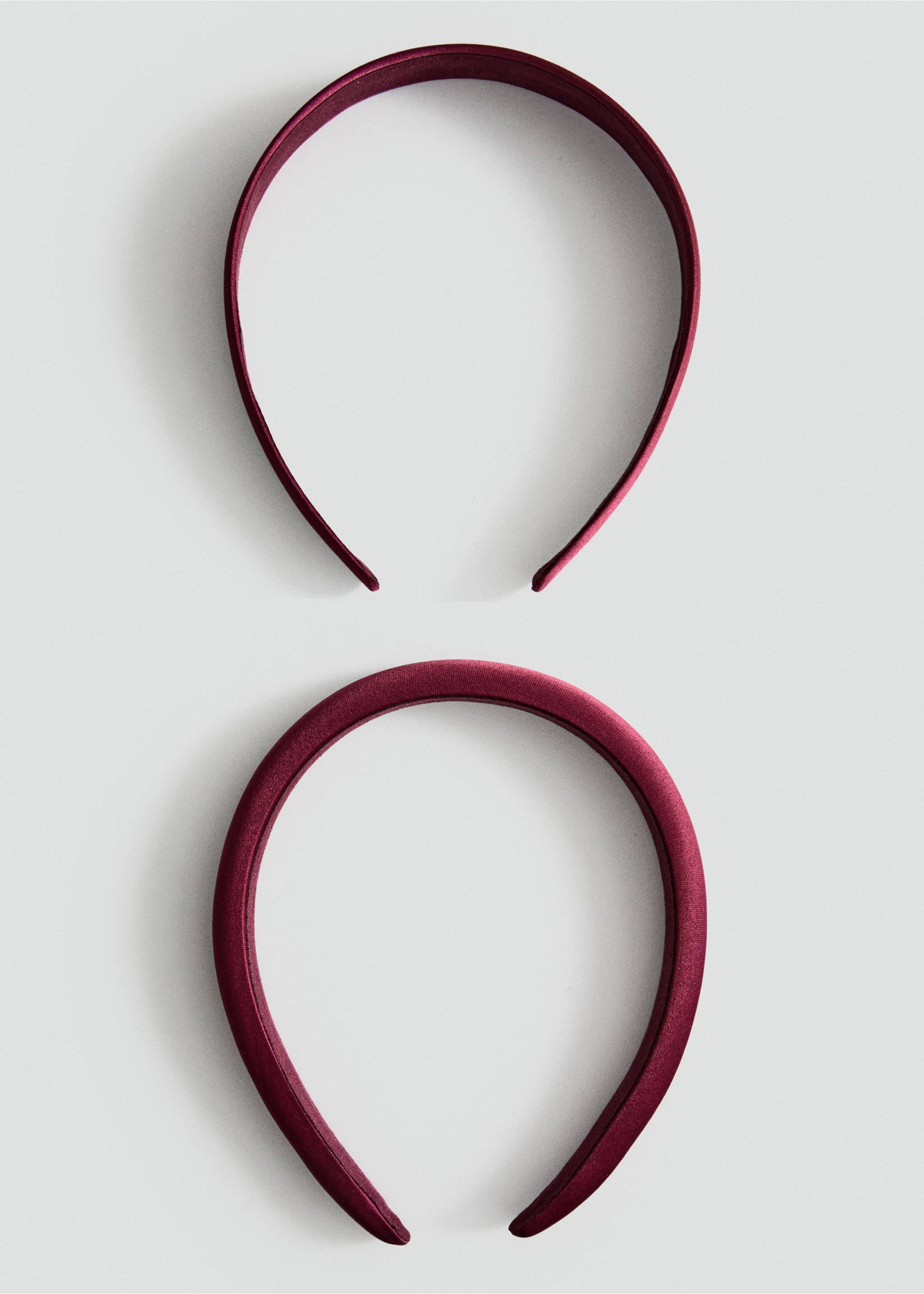 Set of 2 satin headbands - Article without model, Maroon. Ref: 37084411-00.