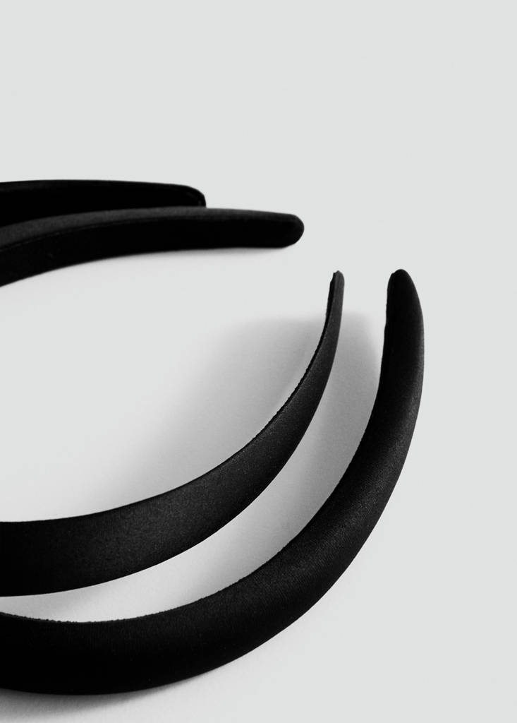 Set of 2 satin headbands — Black