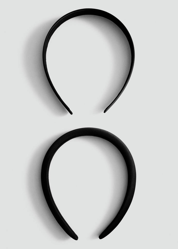 Set of 2 satin headbands — Black
