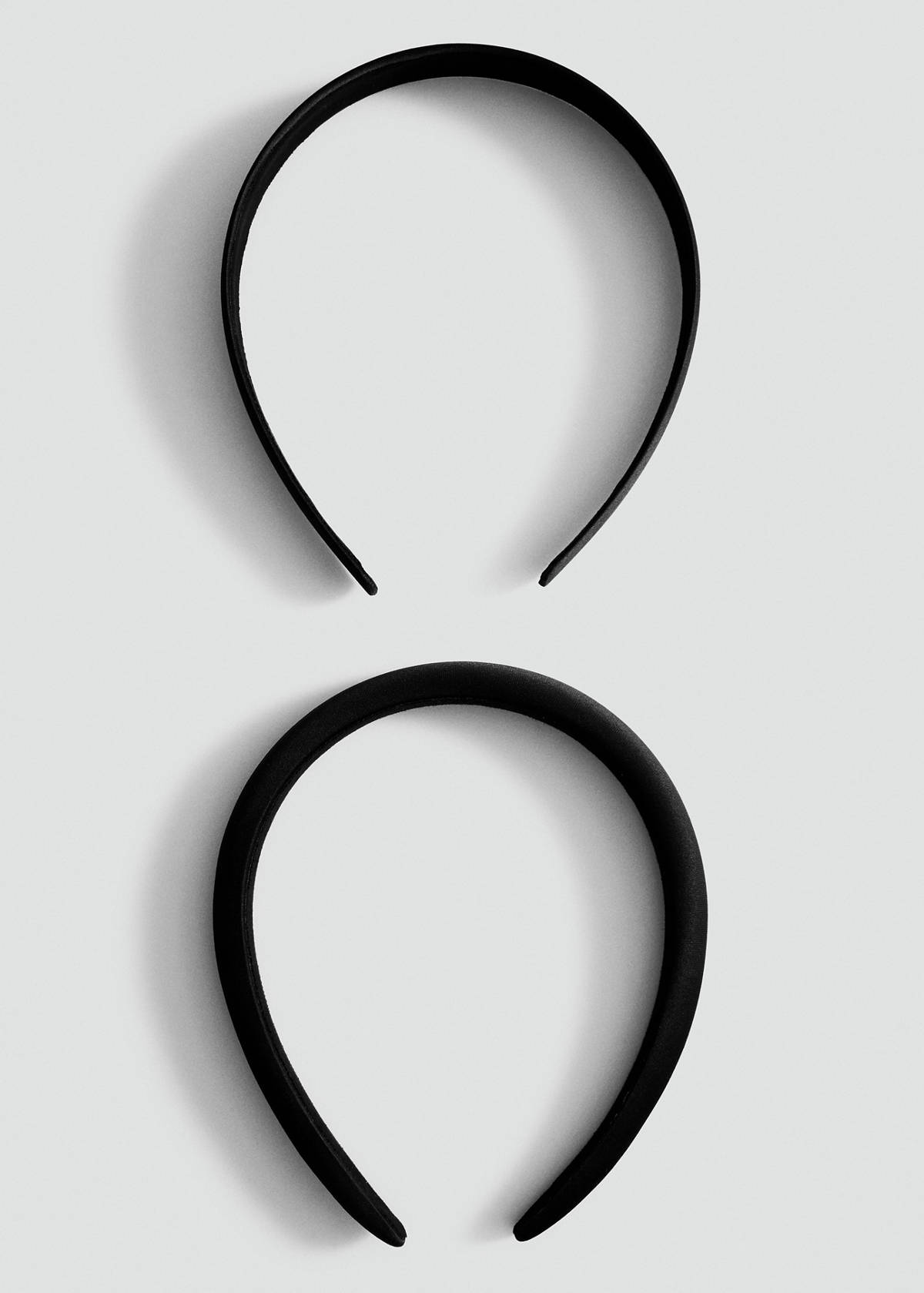 Set of 2 satin headbands — Black