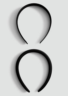 Set of 2 satin headbands — Black 1