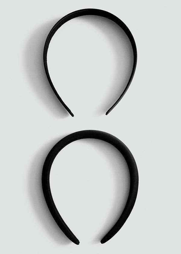 Set of 2 satin headbands — Black