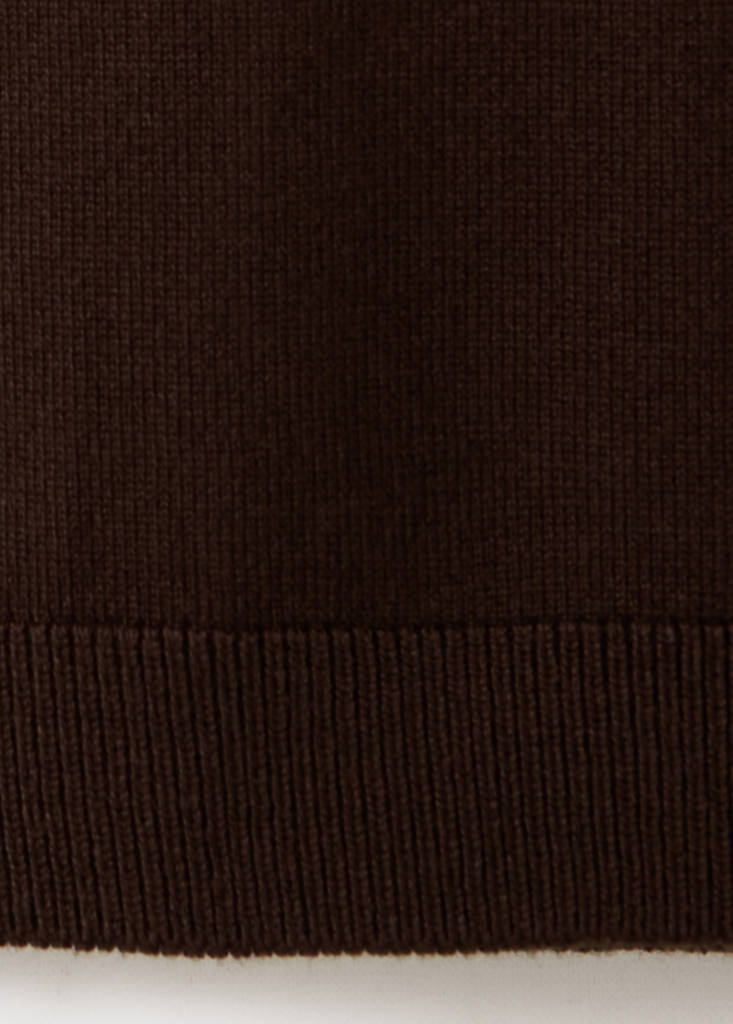 V-neck knit top — Chocolate