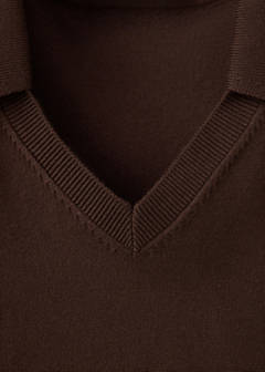 V-neck knit top — Chocolate 11