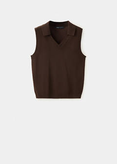 V-neck knit top — Chocolate 9