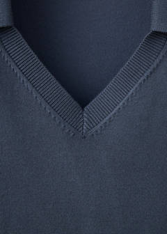 V-neck knit top — Medium Grey 10