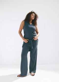 V-neck knit top — Medium Grey 6