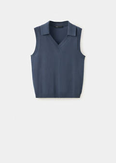 V-neck knit top — Medium Grey 9