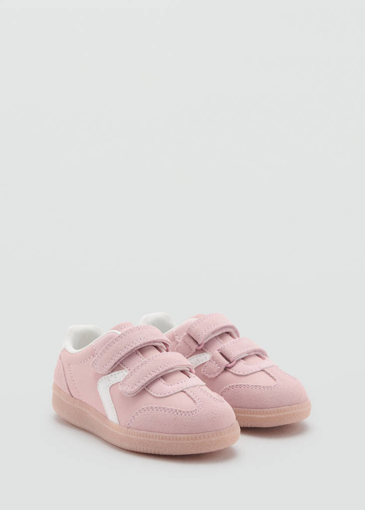 Velcro trainers with leather details — Pastel Pink