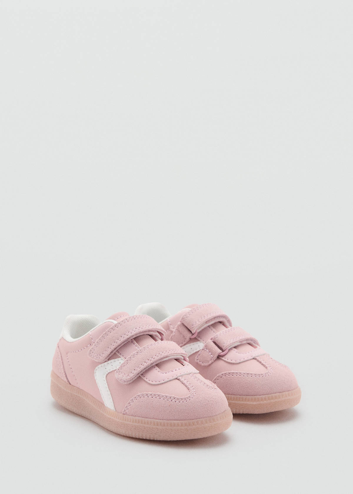 Velcro trainers with leather details — Pastel Pink