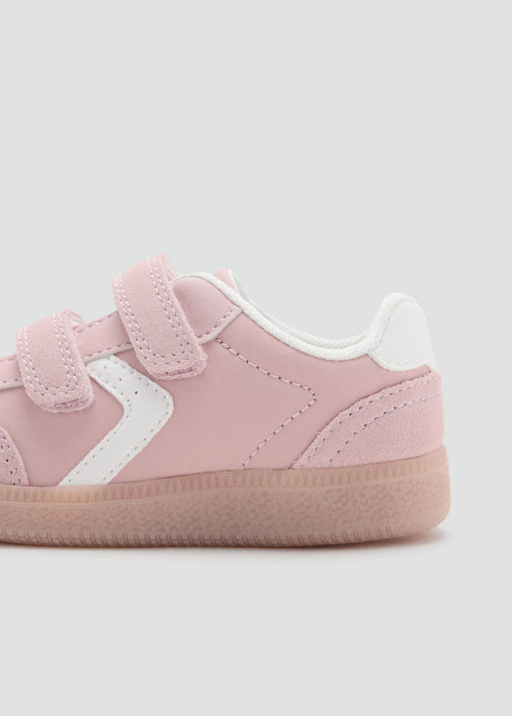 Velcro trainers with leather details — Pastel Pink