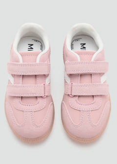 Velcro trainers with leather details — Pastel Pink 4