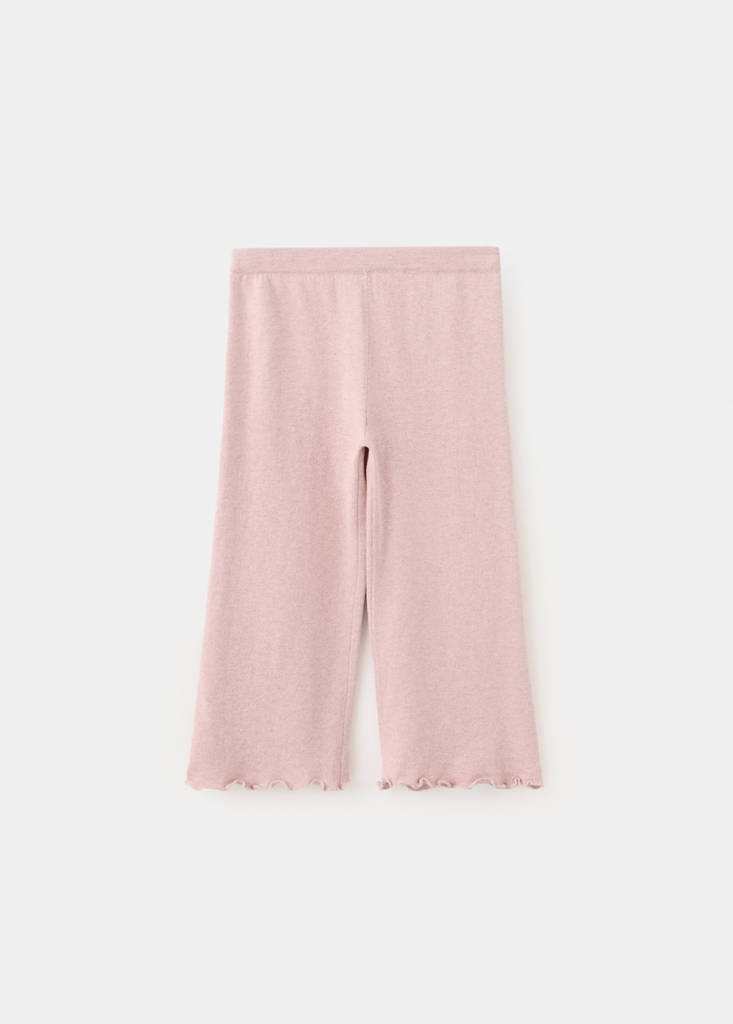Fine-knit straight-fit trousers — Pink