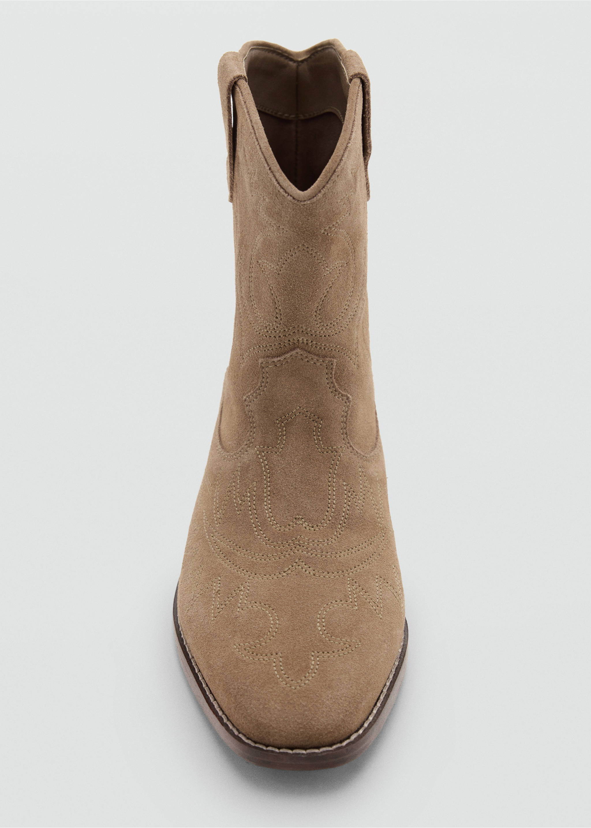 Suede leather ankle boots - Details of the article 2, Sand. Ref: 37084418-00.