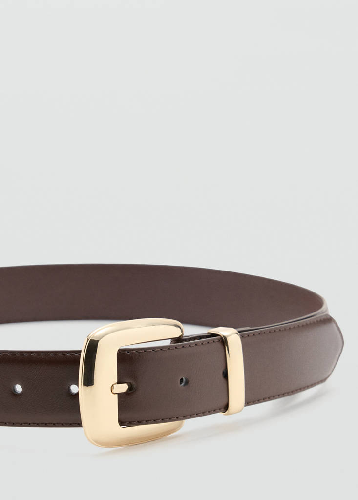 Square buckle belt — Chocolate