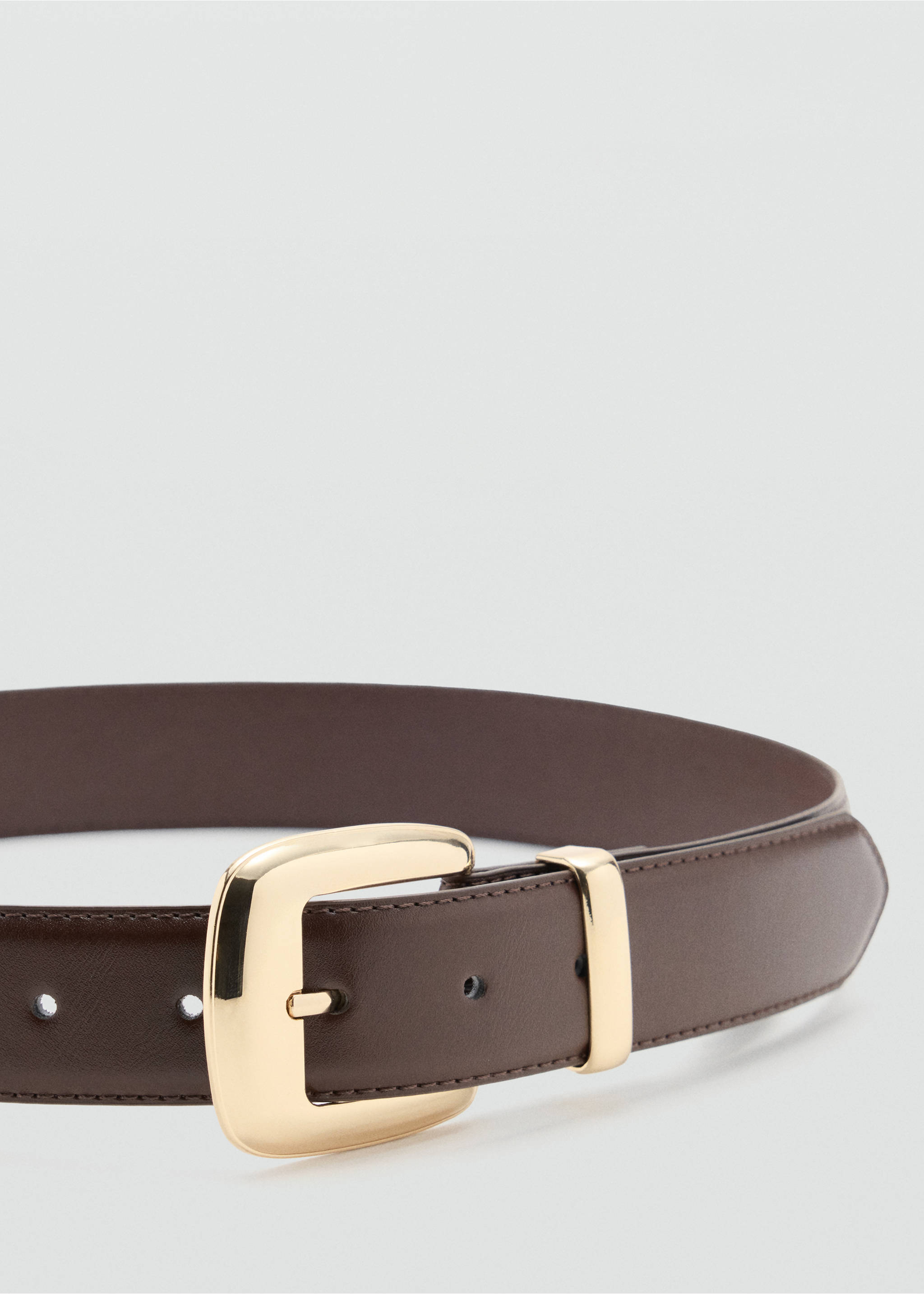 Square buckle belt - Medium plane, Chocolate. Ref: 37084419-00.