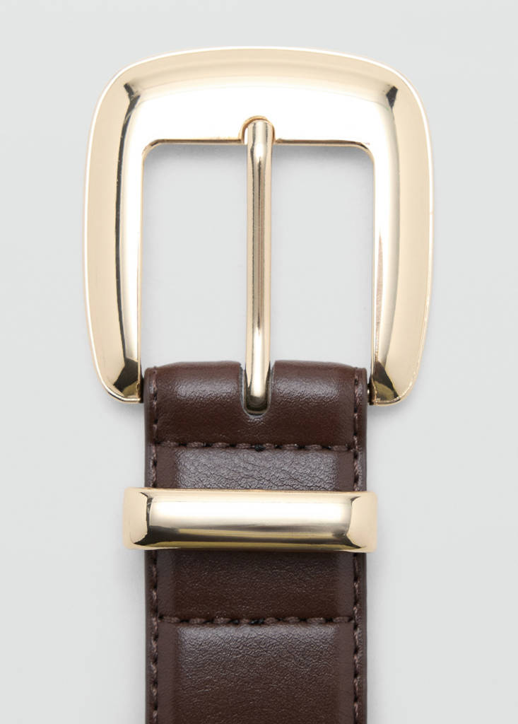 Square buckle belt — Chocolate