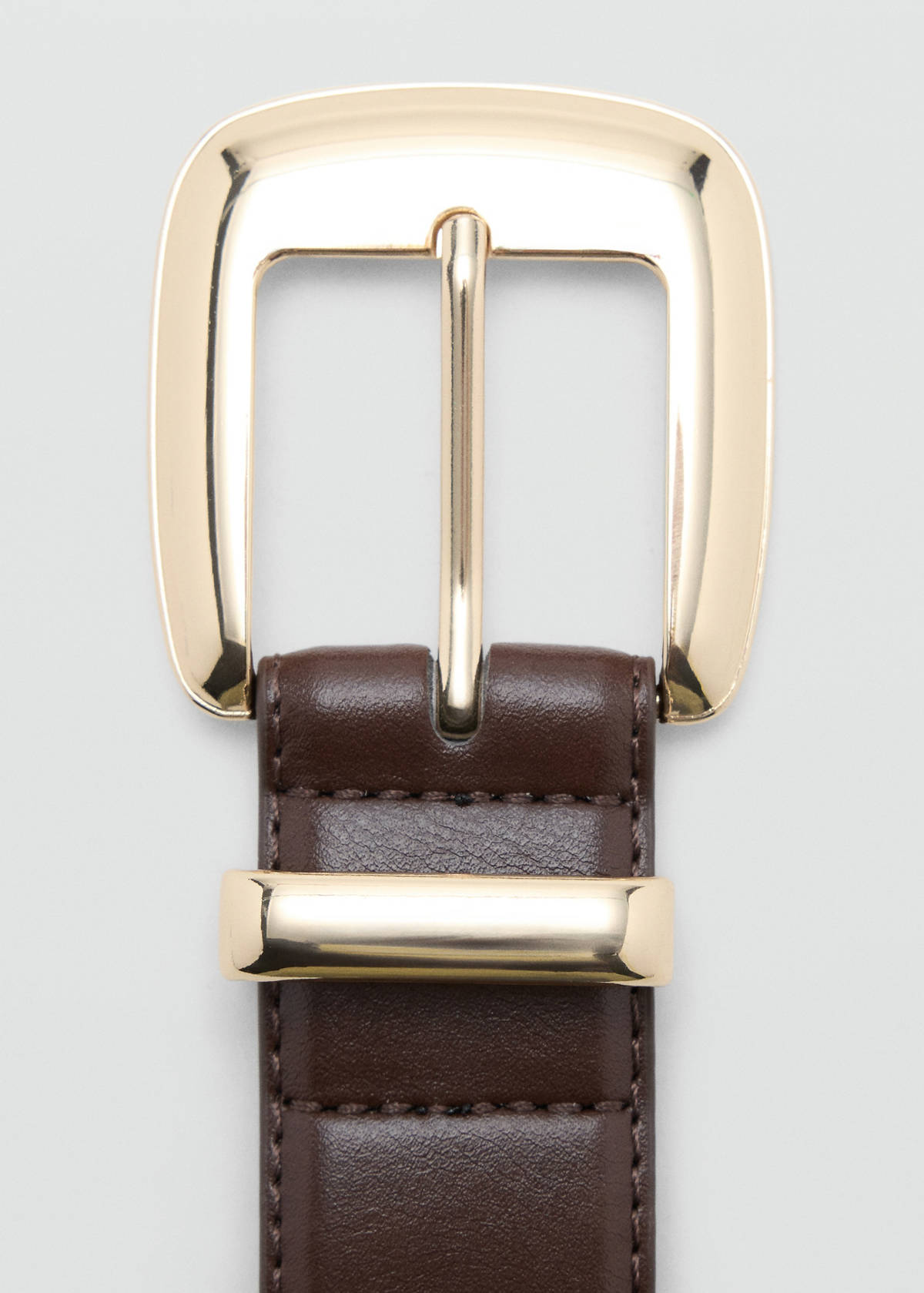Square buckle belt — Chocolate