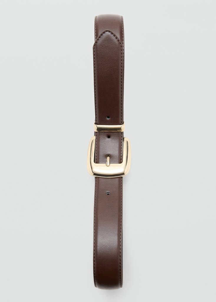 Square buckle belt — Chocolate