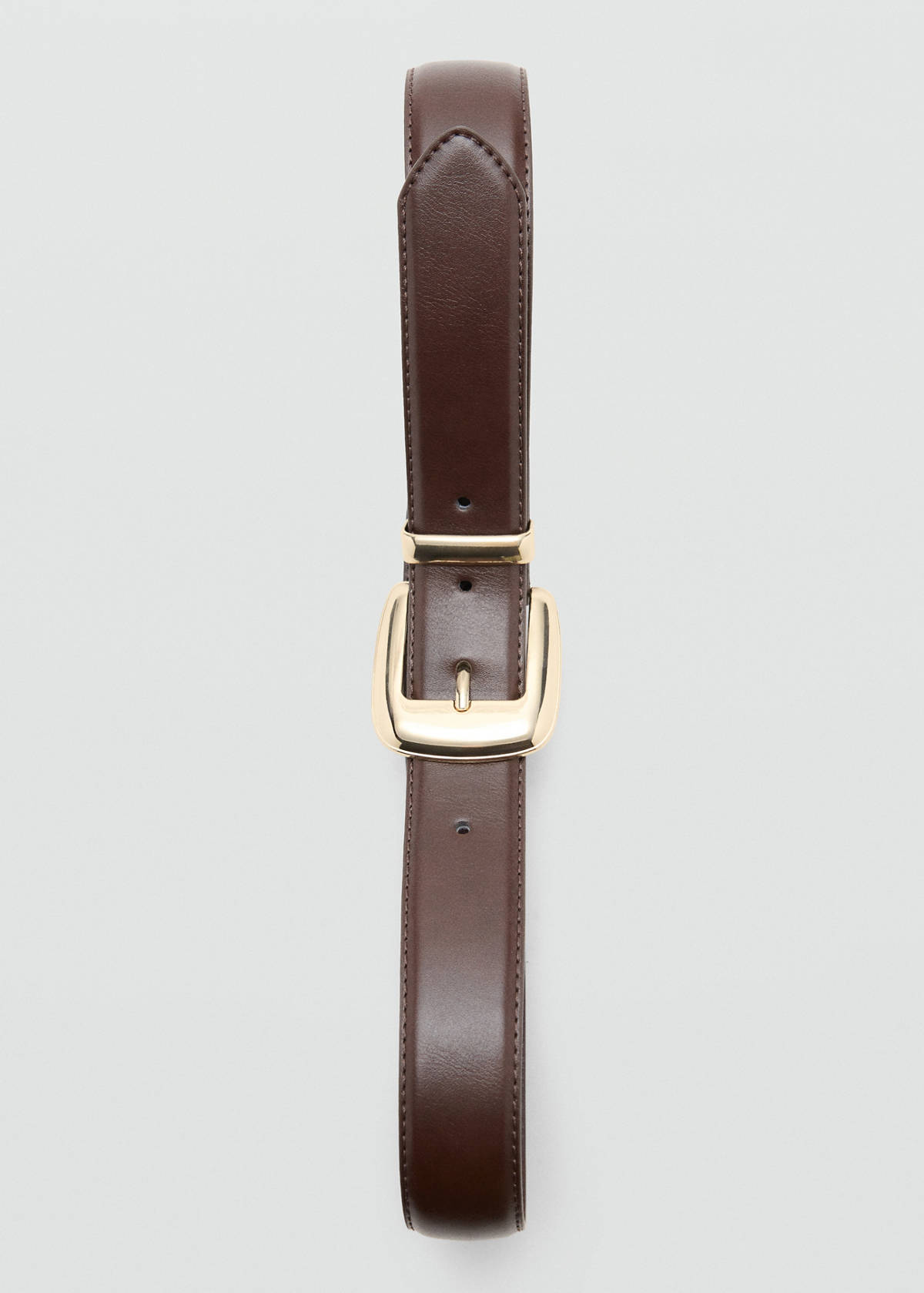 Square buckle belt — Chocolate