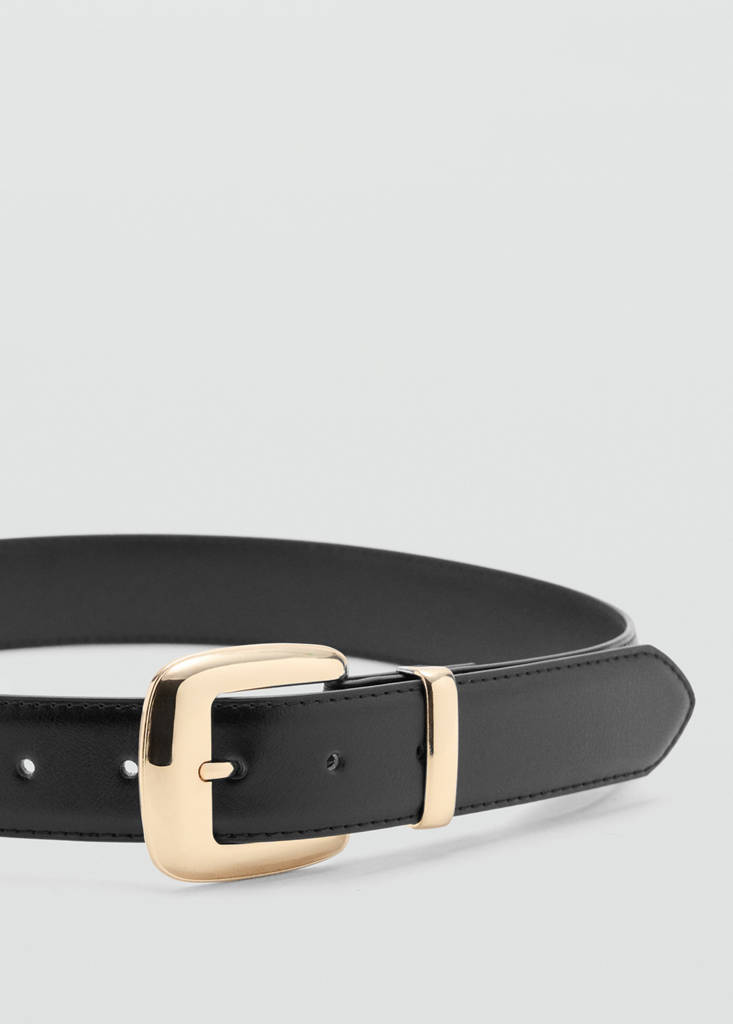 Square buckle belt — Black