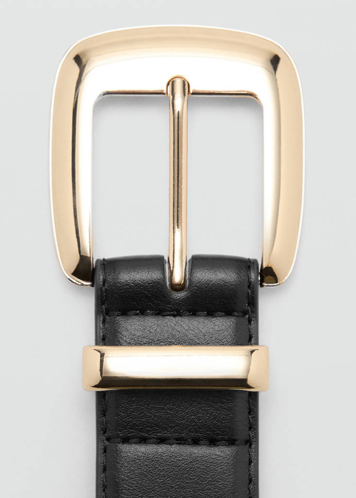 Square buckle belt — Black