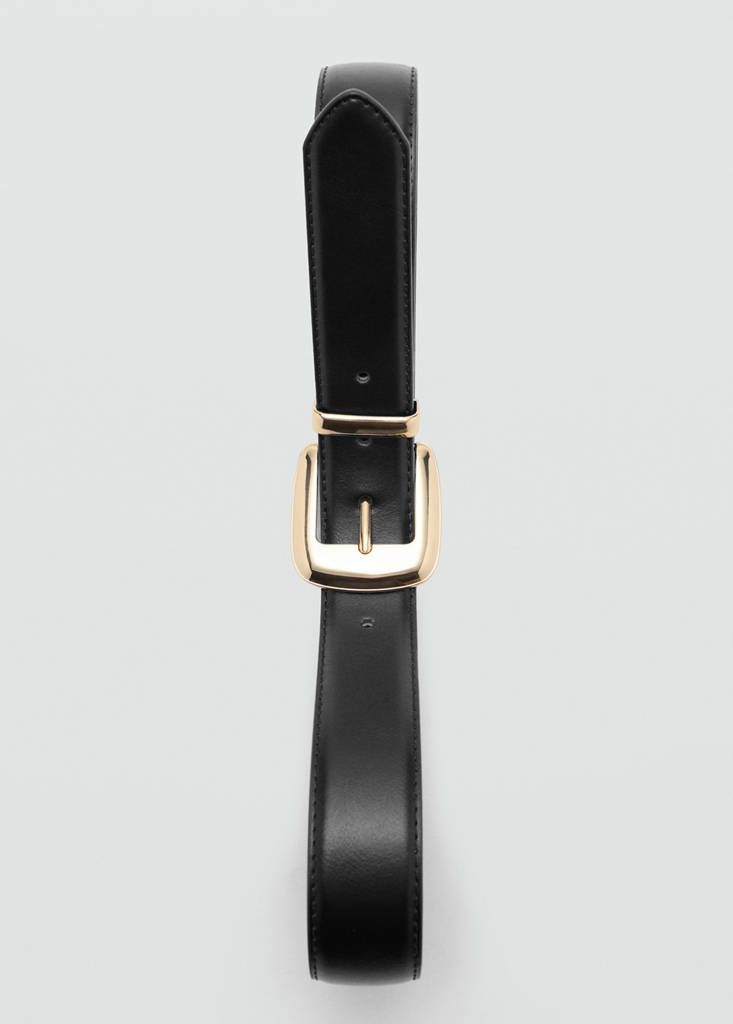 Square buckle belt — Black