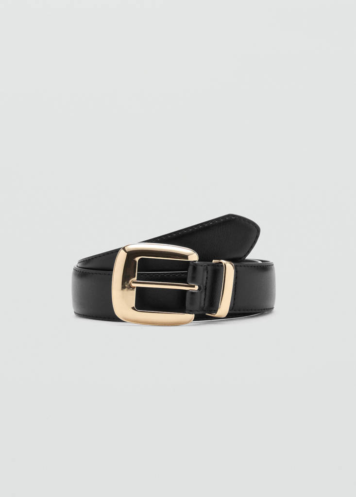 Square buckle belt — Black