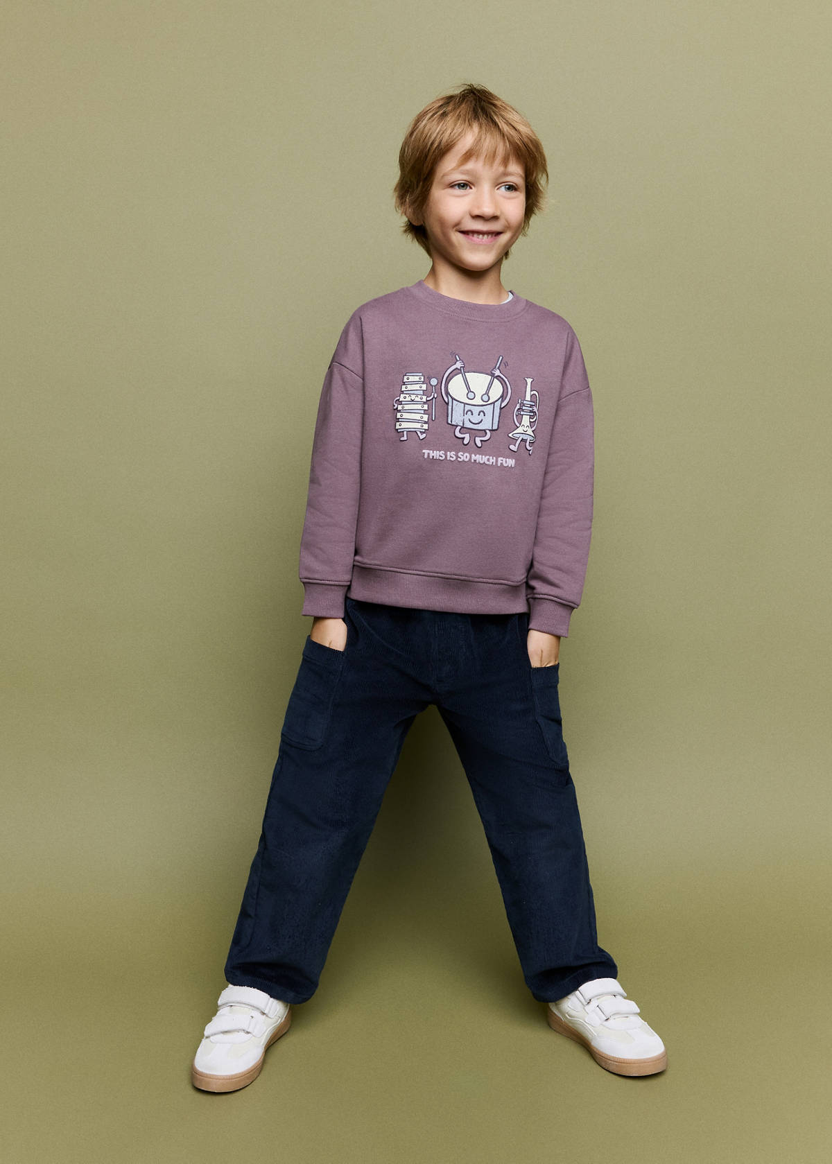 Relaxed fit printed sweatshirt — Purple
