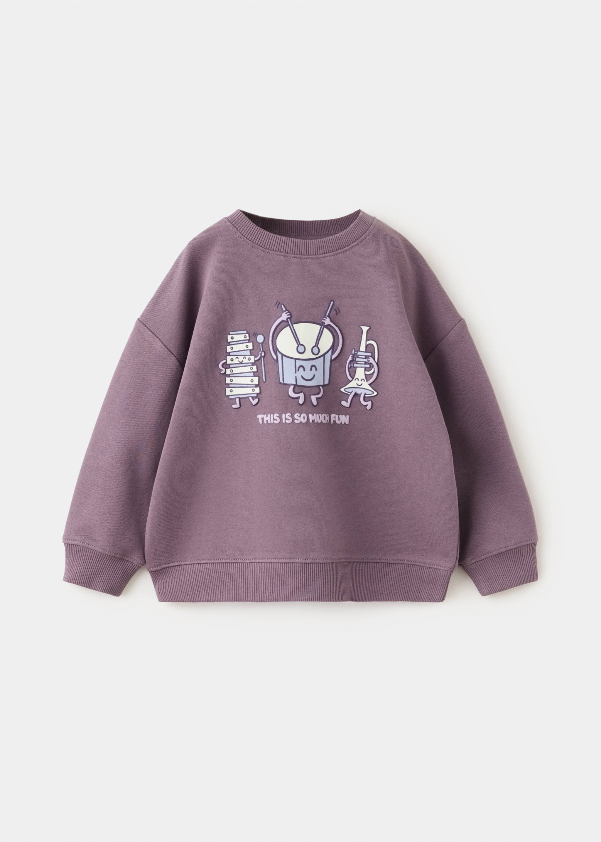 Relaxed fit printed sweatshirt - Article without model, Purple. Ref: 37084420-00.