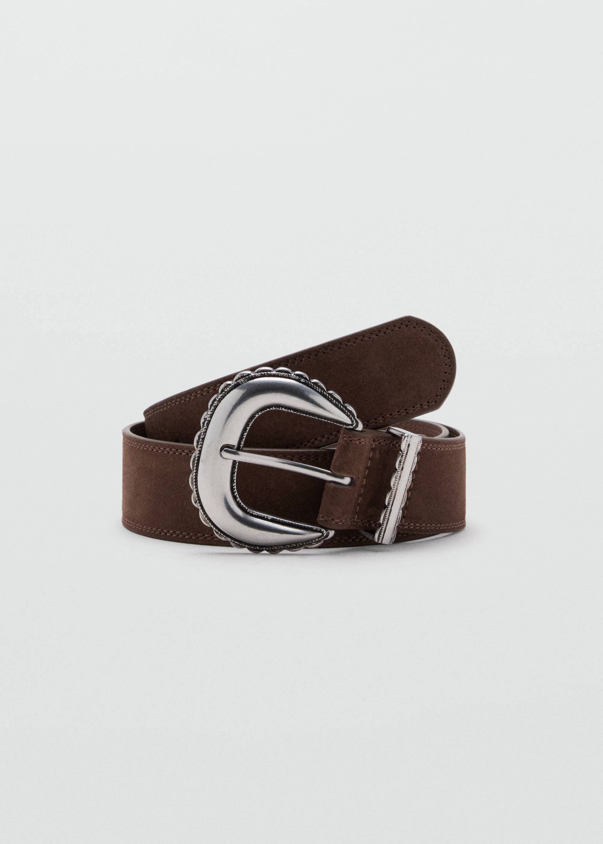 Engraved buckle leather belt - Article without model