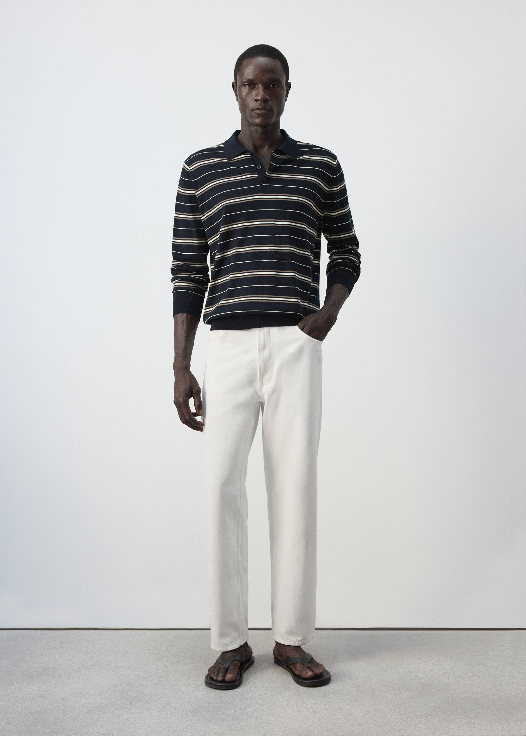 100% cotton striped polo shirt - General plane, Navy. Ref: 37084422-00.