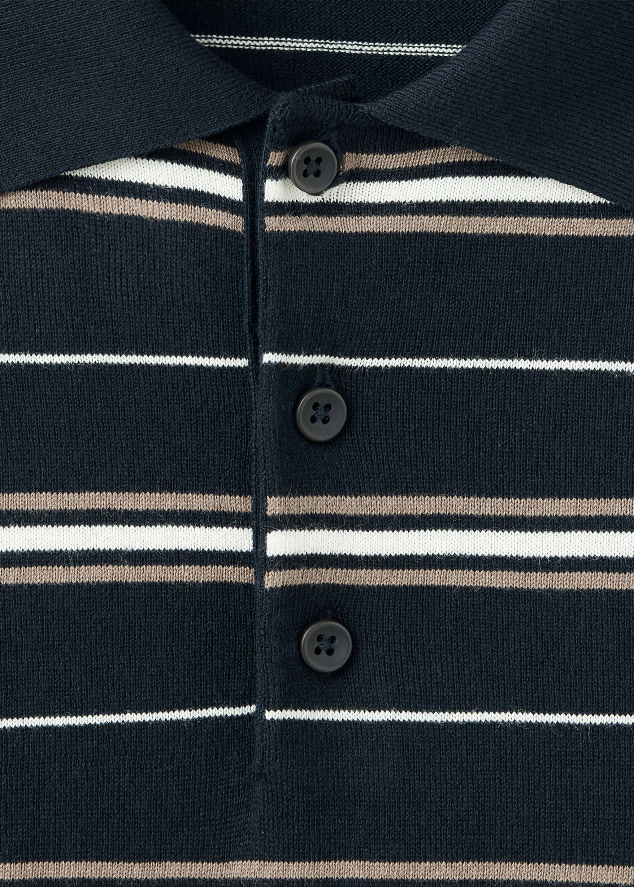 100% cotton striped polo shirt - Details of the article 8, Navy. Ref: 37084422-00.