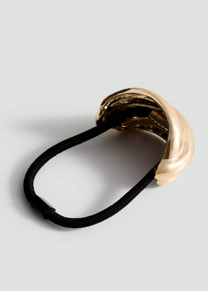 Hair bobble with metal detail — Gold