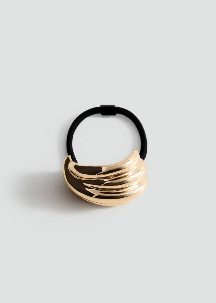 Hair bobble with metal detail — Gold