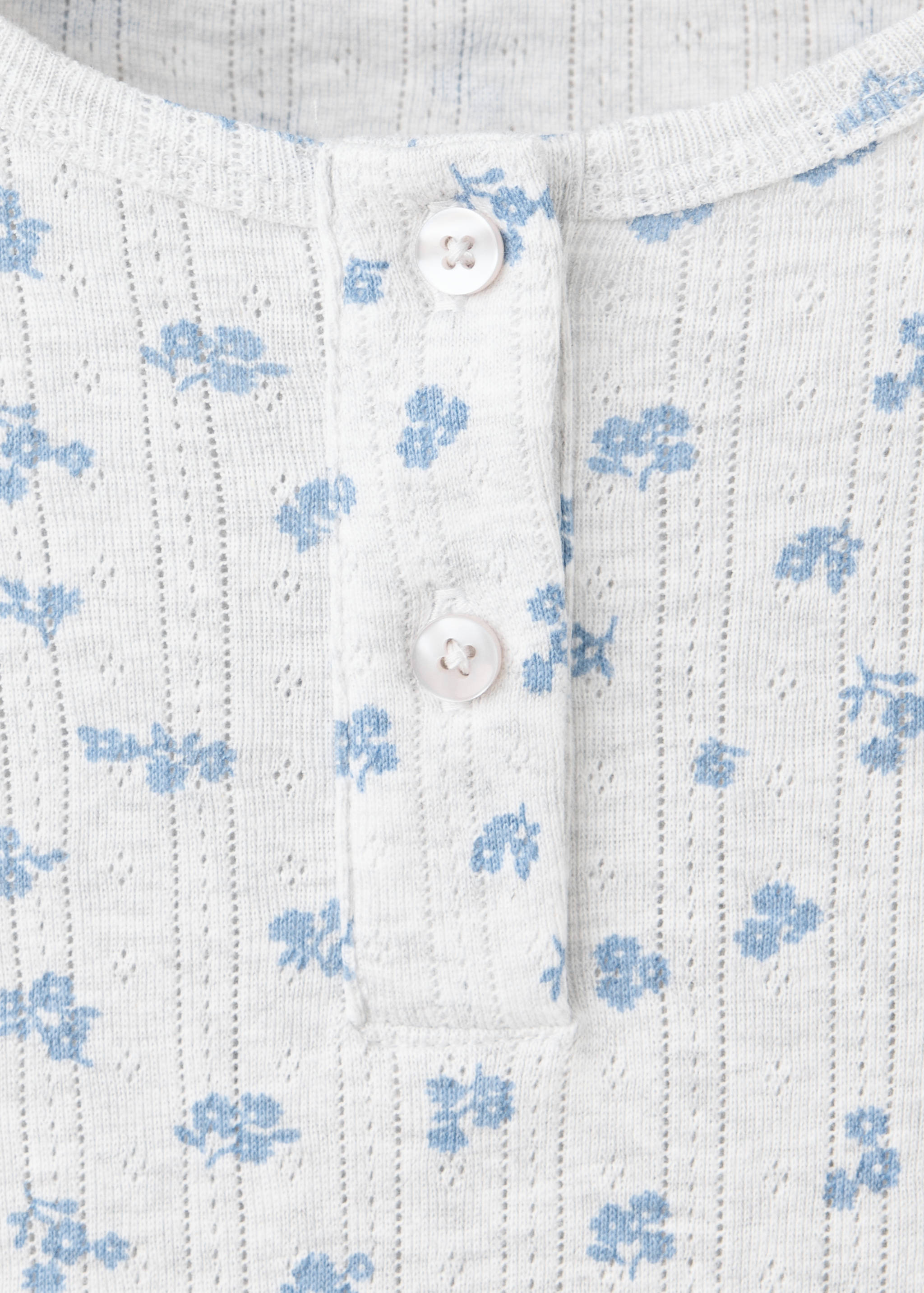 Floral print long pyjama set - Details of the article 0