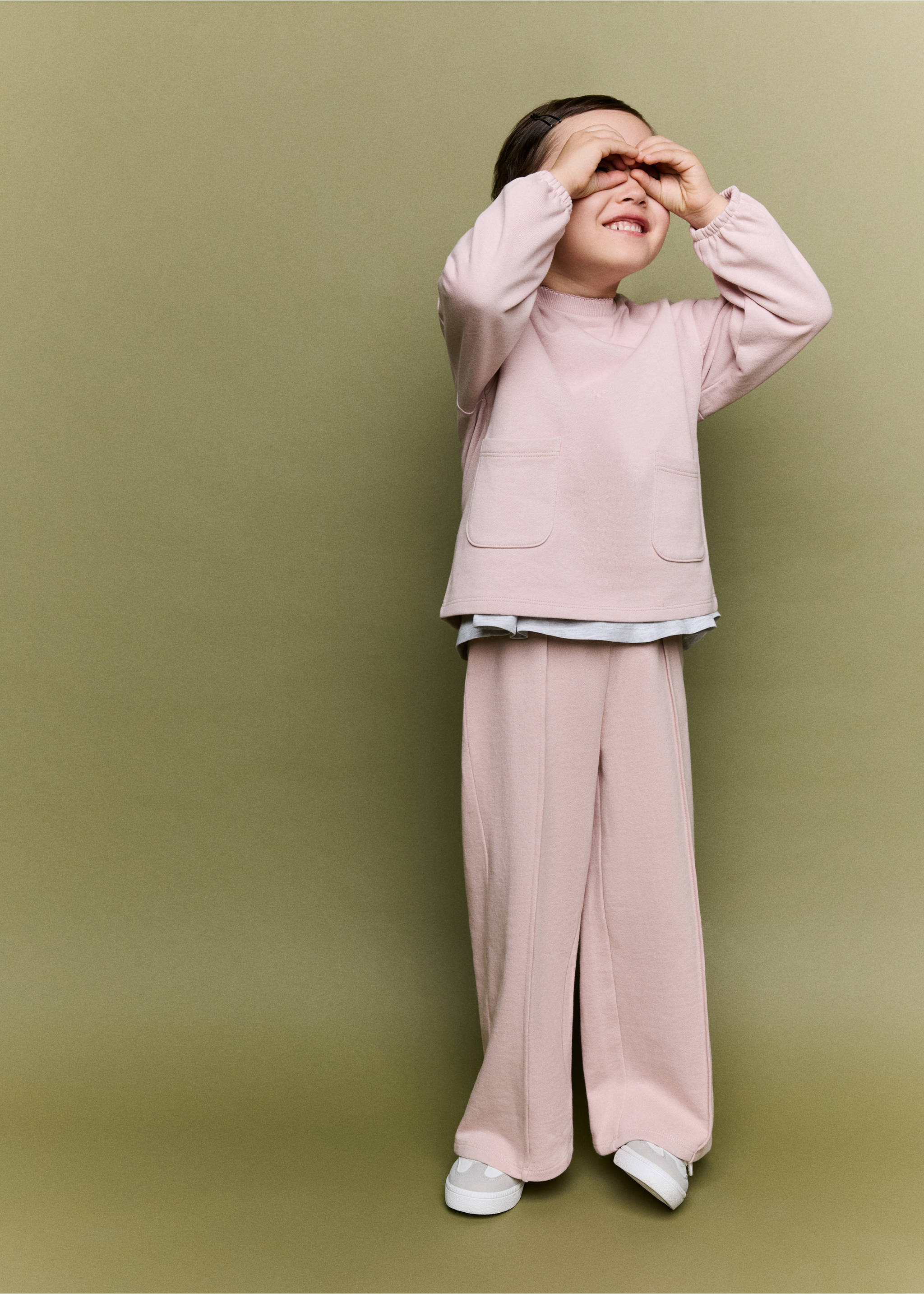 Cotton sweatshirt with pockets - General plane, Pink. Ref: 37084425-00.