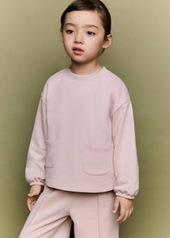 Cotton sweatshirt with pockets — Pink 1