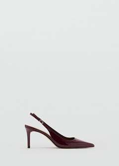Patent leather pointed-toe court shoes — Burgundy 1